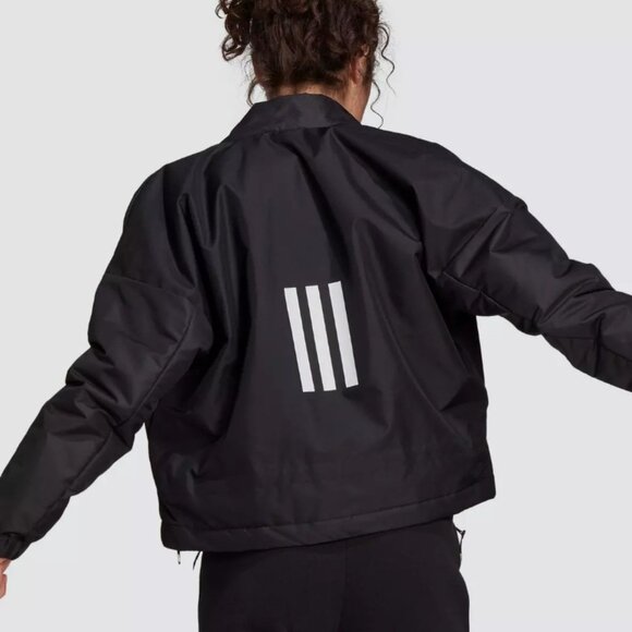 Adidas Back to Sport Light Insulated Zip Up Jacket Women's Chunky Three Stripe L - Picture 1 of 10